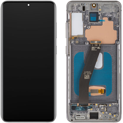 Ecrã com ecrã tátil MP compatível com Samsung Galaxy S20 5G G981 / S20 G980, com Moldura, Versão OLED, Preto