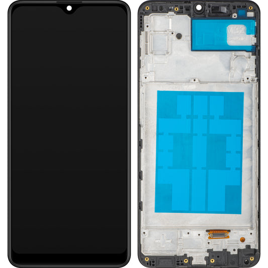 Ecrã com ecrã tátil MP compatível com Samsung Galaxy M32 M325, com moldura, preto