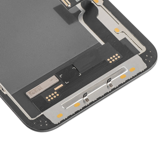 Display com Touchscreen MP compatível com Apple iPhone 13, com Moldura, Versão Soft OLED IC Movable FHD, Preto