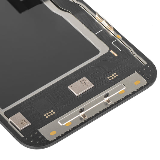 Display com Touchscreen MP compatível com Apple iPhone 13 Pro, com Moldura, Versão Soft OLED IC Movable 120Hz FHD, Preto