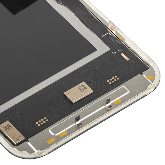 MP Touchscreen Display compatible with Apple iPhone 15 Pro, with Frame, Soft OLED IC Movable 120Hz FHD Version, Black