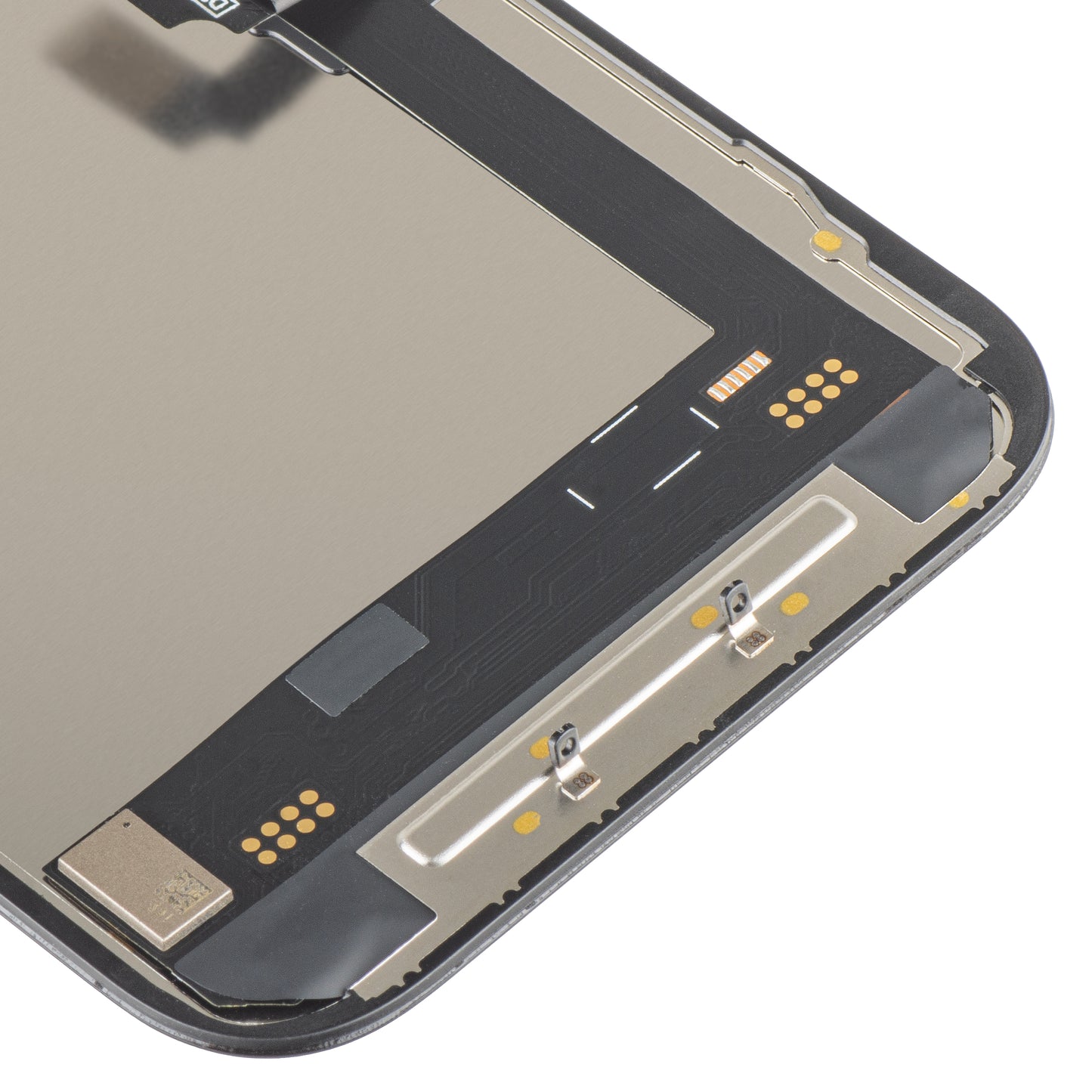 Display com Touchscreen MP compatível com Apple iPhone 16, com Moldura, Versão Soft OLED FHD 120Hz IC Móvel, Preto