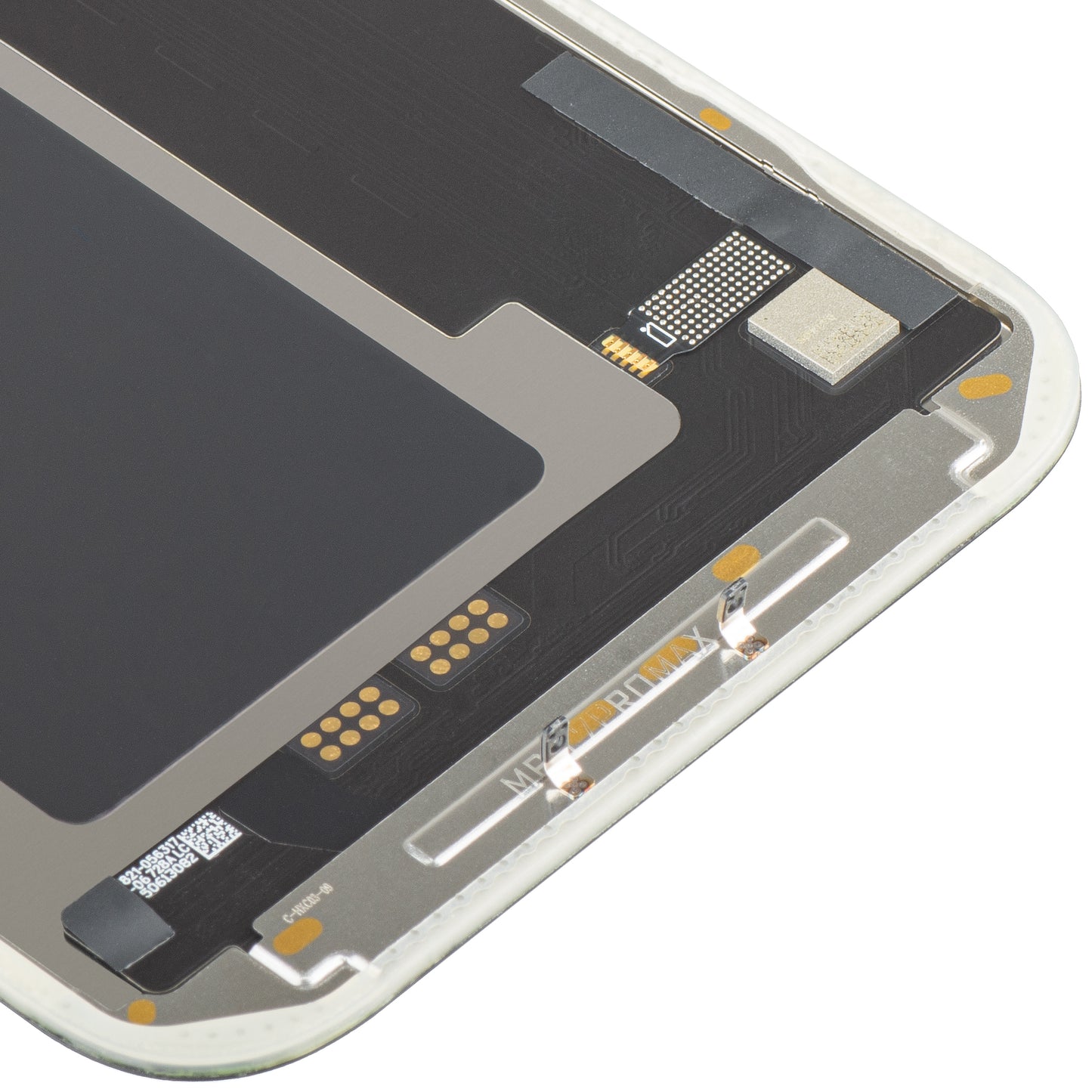 Ecrã com ecrã tátil MP compatível com Apple iPhone 17 Pro Max, com Moldura, Versão Soft OLED FHD IC Movable, Preto