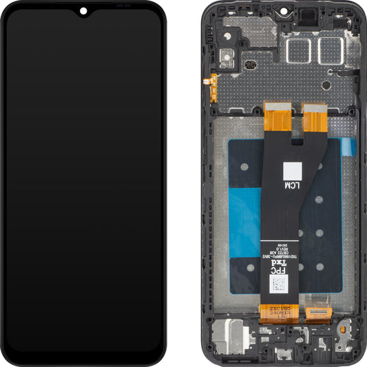 Ecrã tátil MP compatível com Samsung Galaxy A14 5G A146, com moldura, preto 