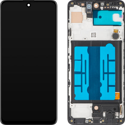 Ecrã tátil MP compatível com Samsung Galaxy A51 A515, com moldura, preto 