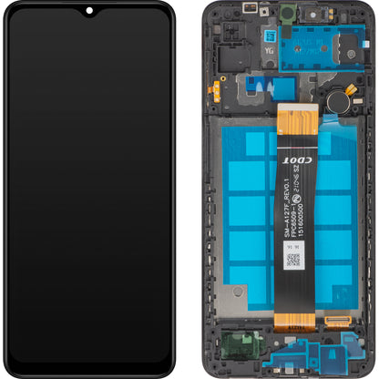 MP Ecrã tátil compatível com Samsung Galaxy A12 Nacho A127, com moldura, preto