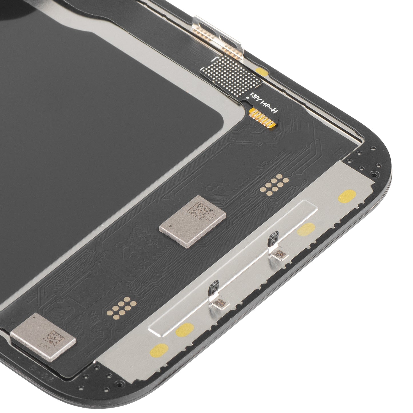 Display com Touchscreen MP compatível com Apple iPhone 14 Pro, com Moldura, Versão Soft OLED IC Movable 120Hz FHD, Preto