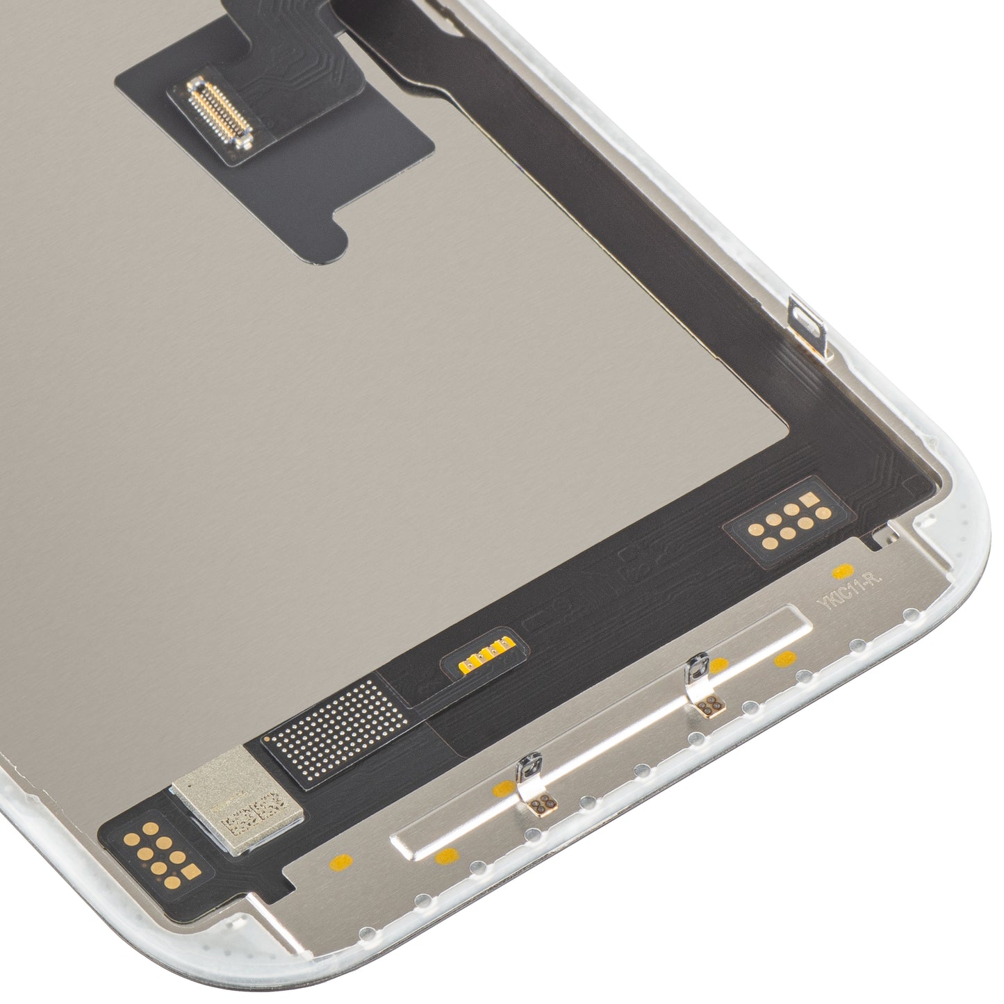 Display com Touchscreen MP compatível com Apple iPhone 16 Pro, com Moldura, Versão Soft OLED FHD 120Hz IC Móvel, Preto