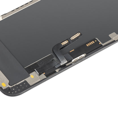 Ecrã com Touchscreen MP compatível com Apple iPhone 12 / 12 Pro, com Moldura, Versão OLED FHD IC Movable, Preto