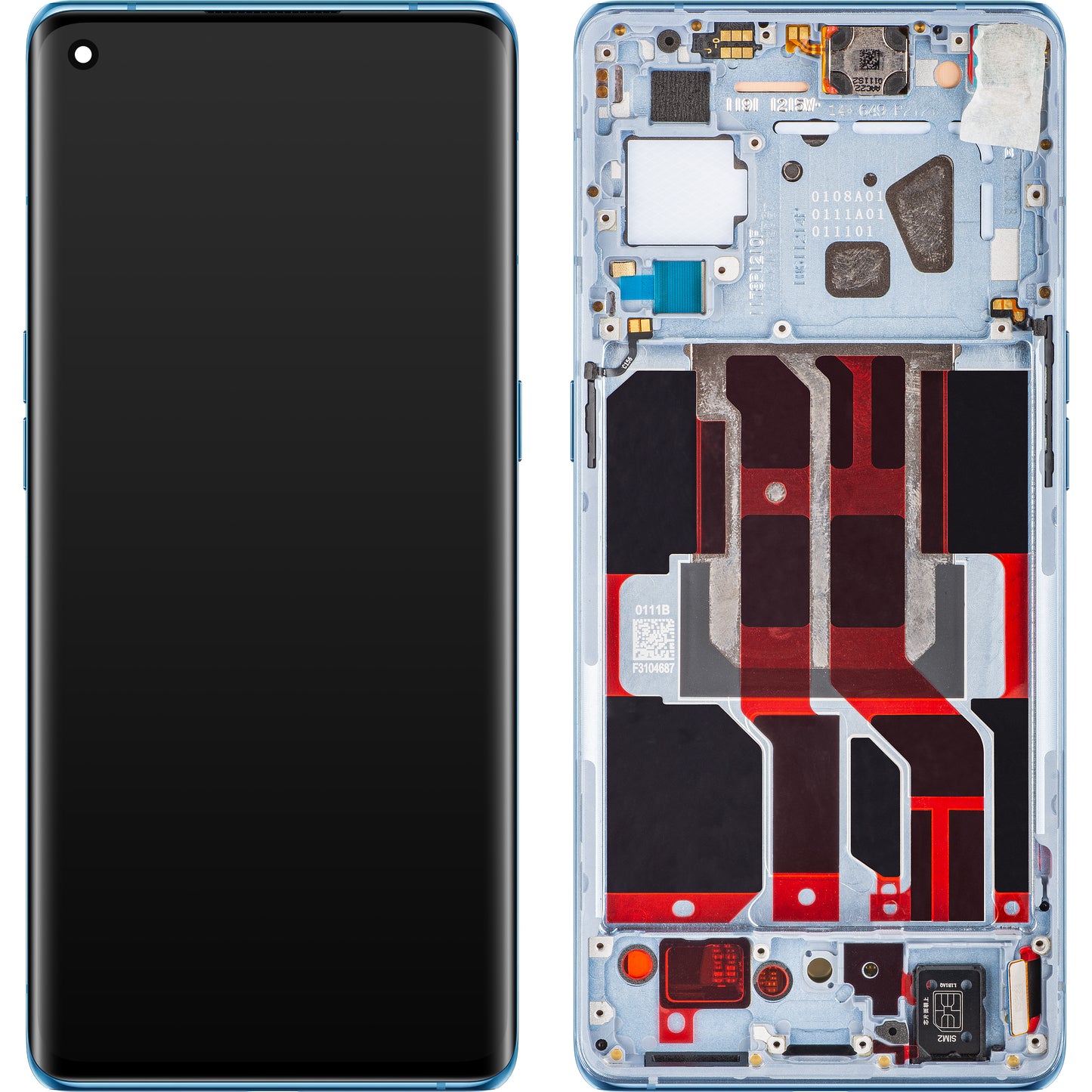 Ecrã tátil Oppo Reno6 Pro 5G (Snapdragon) / Reno6 Pro+ 5G, com moldura, azul (Arctic Sky), Service Pack 4907527