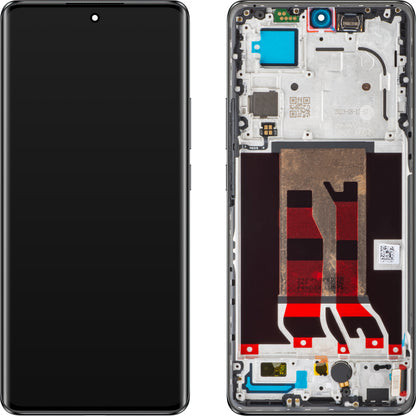 Ecrã tátil Oppo Reno10 Pro com moldura, preto (cinzento prateado), Service Pack 621029000057 