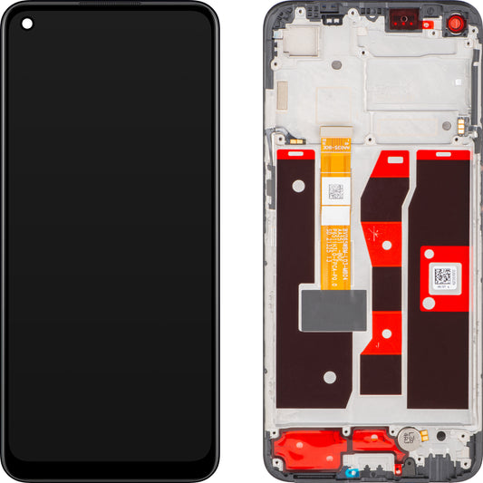 Oppo A55 Display with Touchscreen, with Frame, Black (Starry Black), Service Pack 4908581