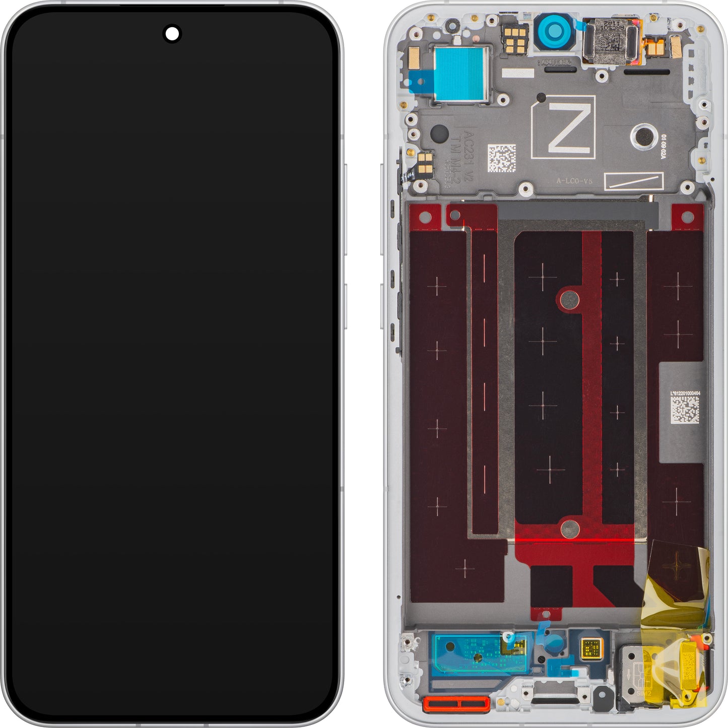 Display com Touchscreen Oppo Reno13, com Moldura, Branco (Plume White), Service Pack 621029000429