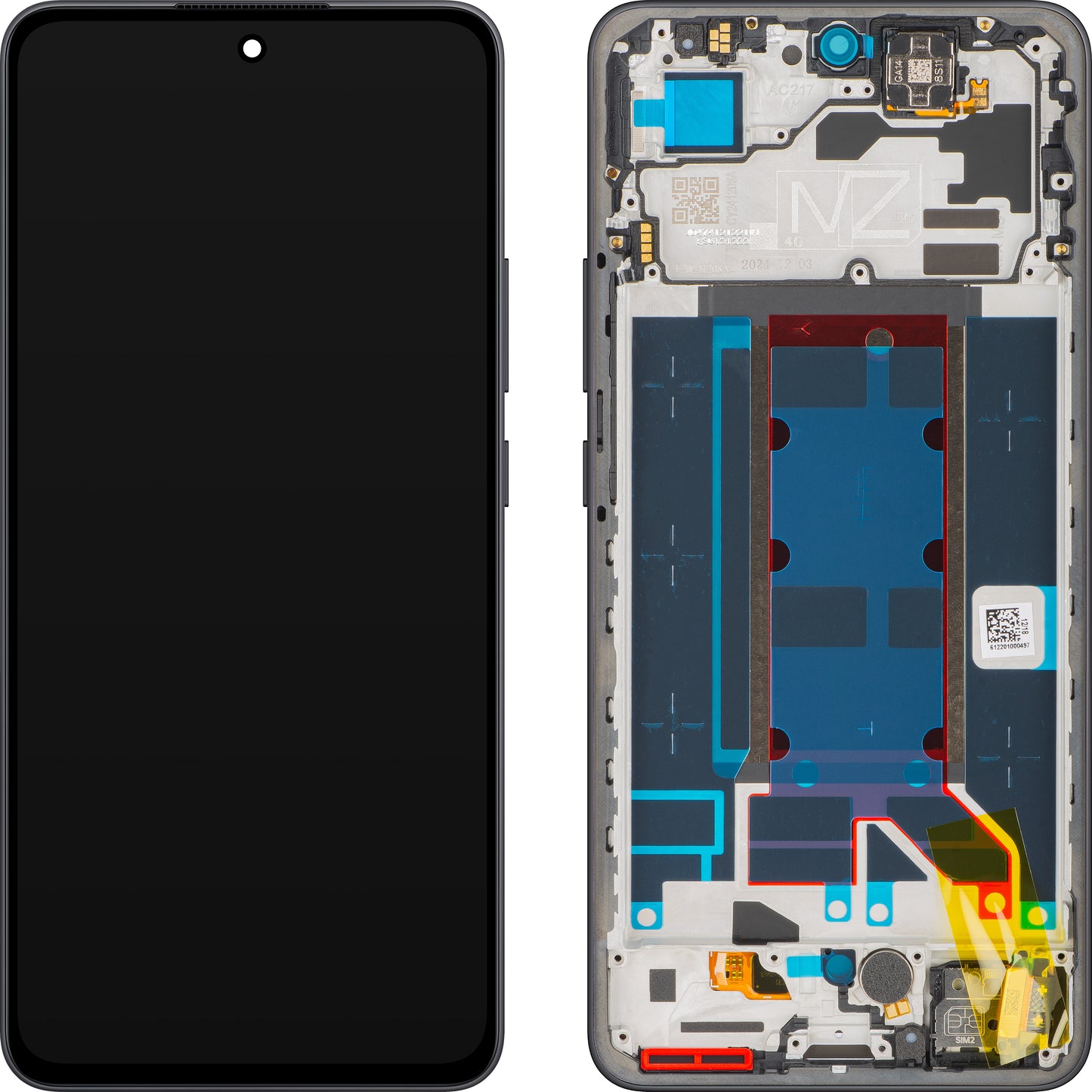 Display com Touchscreen Oppo Reno13 FS 5G / Reno13 F, com Moldura, Cinzento (Graphite Grey), Service Pack 621029000449