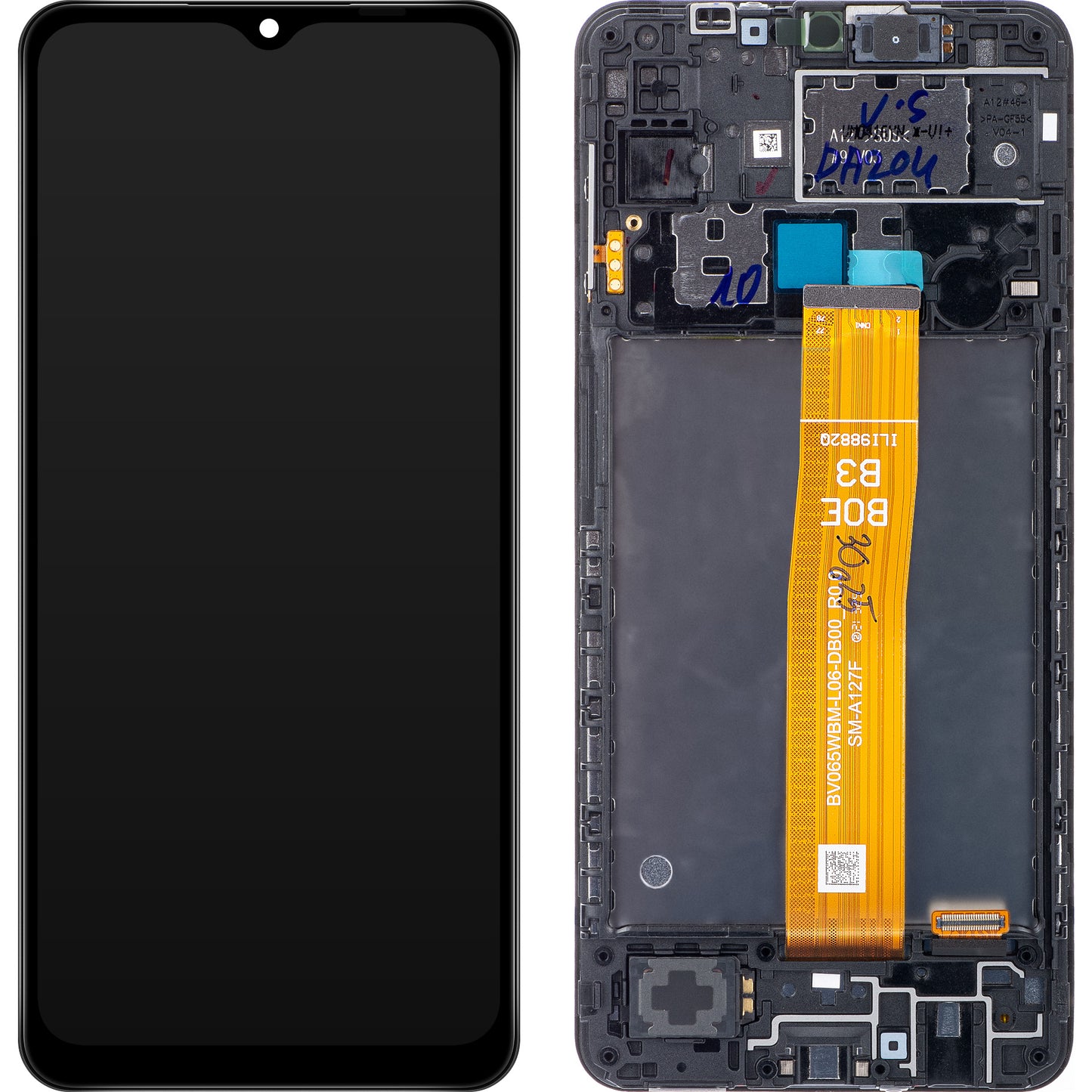 Ecrã com Touchscreen Samsung Galaxy A12 Nacho A127, com Moldura, Preto, Recondicionado GH82-26486A
