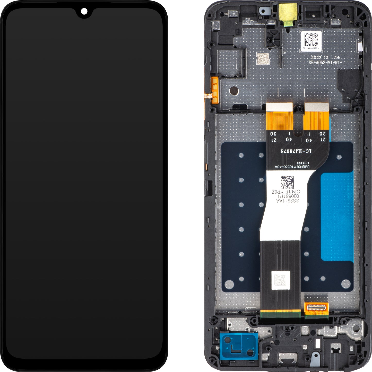 Ecrã tátil Samsung Galaxy A05s A057, com moldura, preto, Service Pack GH81-24364A 