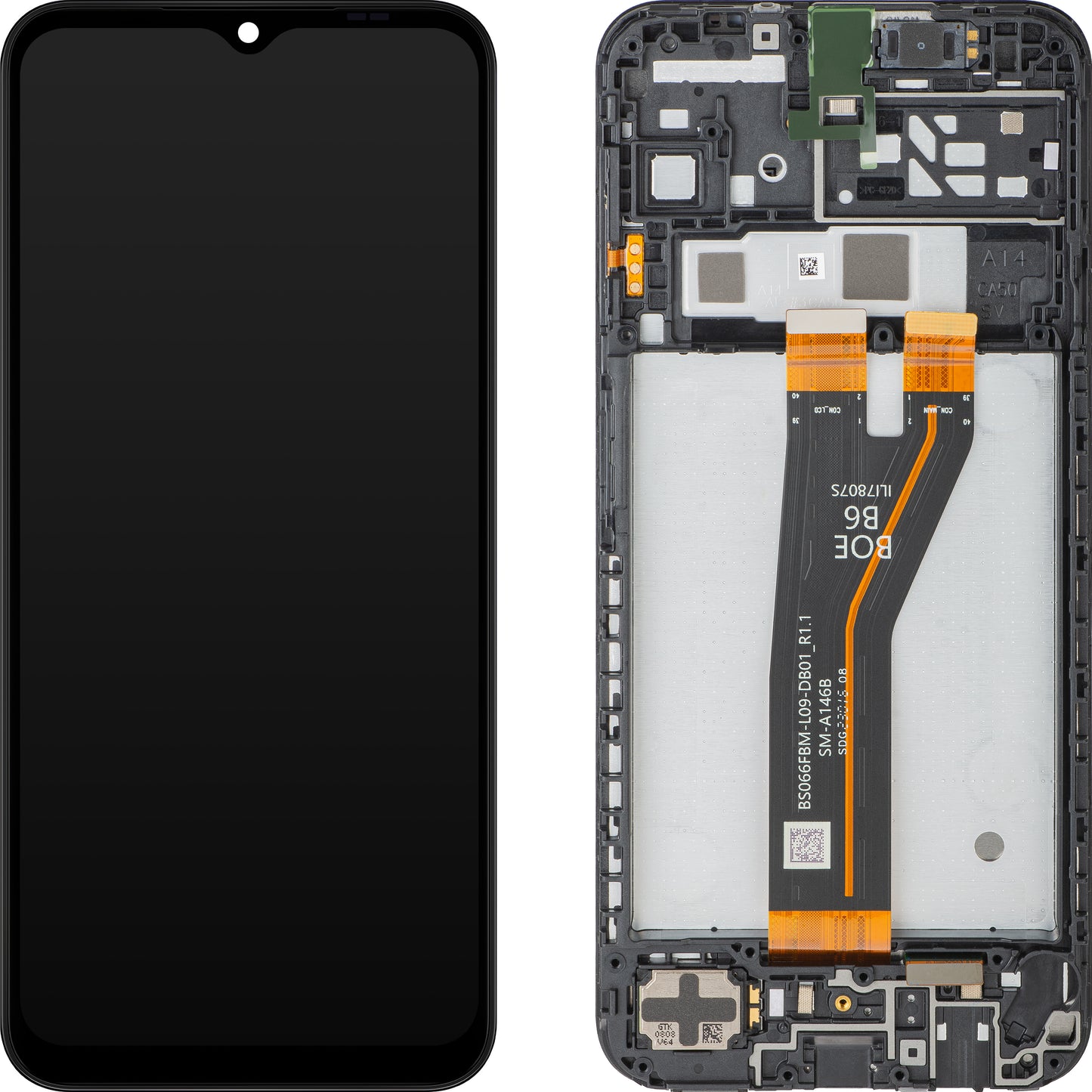 Display com Touchscreen Samsung Galaxy A14 5G A146, com Moldura, Versão Não-Europa, Preto, Service Pack GH82-30658A