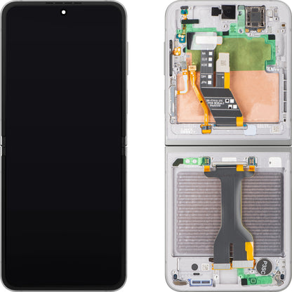 Display com Touchscreen Samsung Galaxy Z Flip6 F741, com Moldura, Sub Inner, Prateado (Silver Shadow), Service Pack GH82-35013A