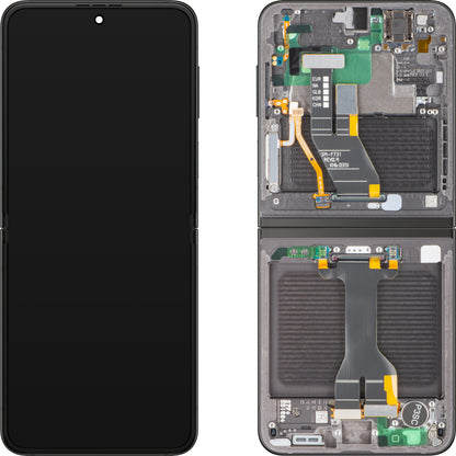 Display com Touchscreen Samsung Galaxy Z Flip5 F731, com Moldura, Sub Inner, Cinzento, Service Pack GH82-31827E