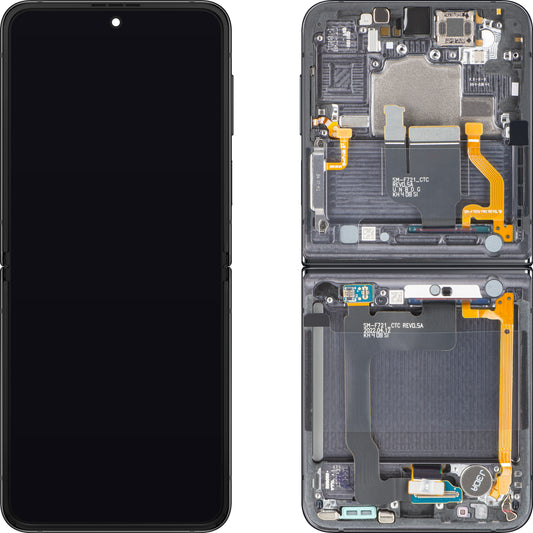 Samsung Galaxy Z Flip4 F721 Touchscreen Display, with Frame, Sub Inner, Gray (Graphite), Service Pack GH82-30238A