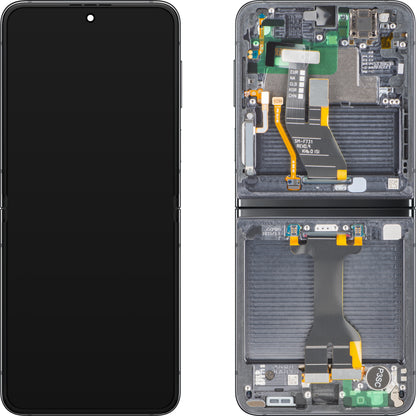 Display com Touchscreen Samsung Galaxy Z Flip5 F731, com Moldura, Sub Inner, Cinzento (Graphite), Service Pack GH82-31827A