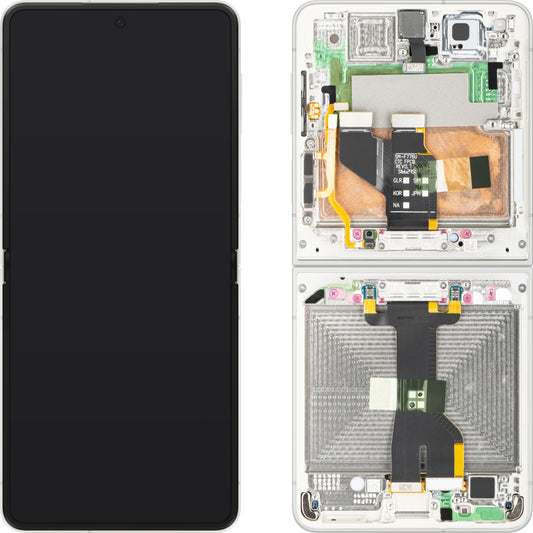 Ecrã com Touchscreen Samsung Galaxy Z Flip8 F776, com Moldura, Sub Inner, Branco (Cream), Service Pack GH82-39754B