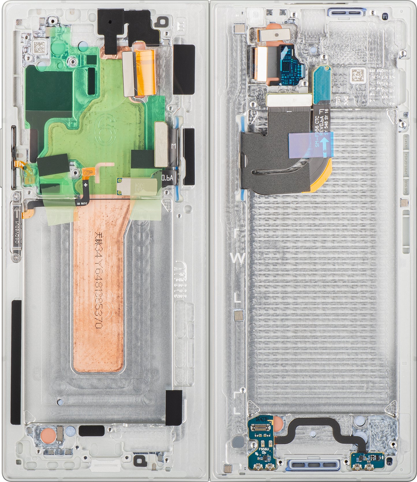 Ecrã com Touchscreen Samsung Galaxy Z Fold6 F956, com Moldura, Sub Inner, Branco, Service Pack GH82-35042E