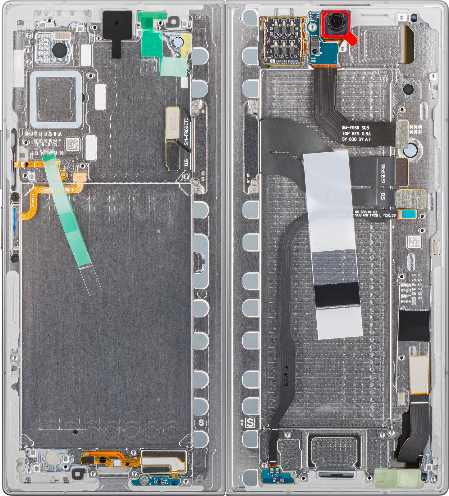 Ecrã com Touchscreen Samsung Galaxy Z Fold7 F966, com Moldura, Sub Inner, Prateado (Silver Shadow), Service Pack GH82-37548A
