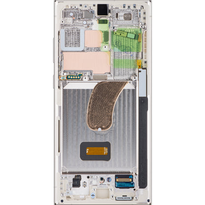 Ecrã tátil Samsung Galaxy S23 Ultra S918, com moldura, branco (creme), Service Pack GH82-30466B