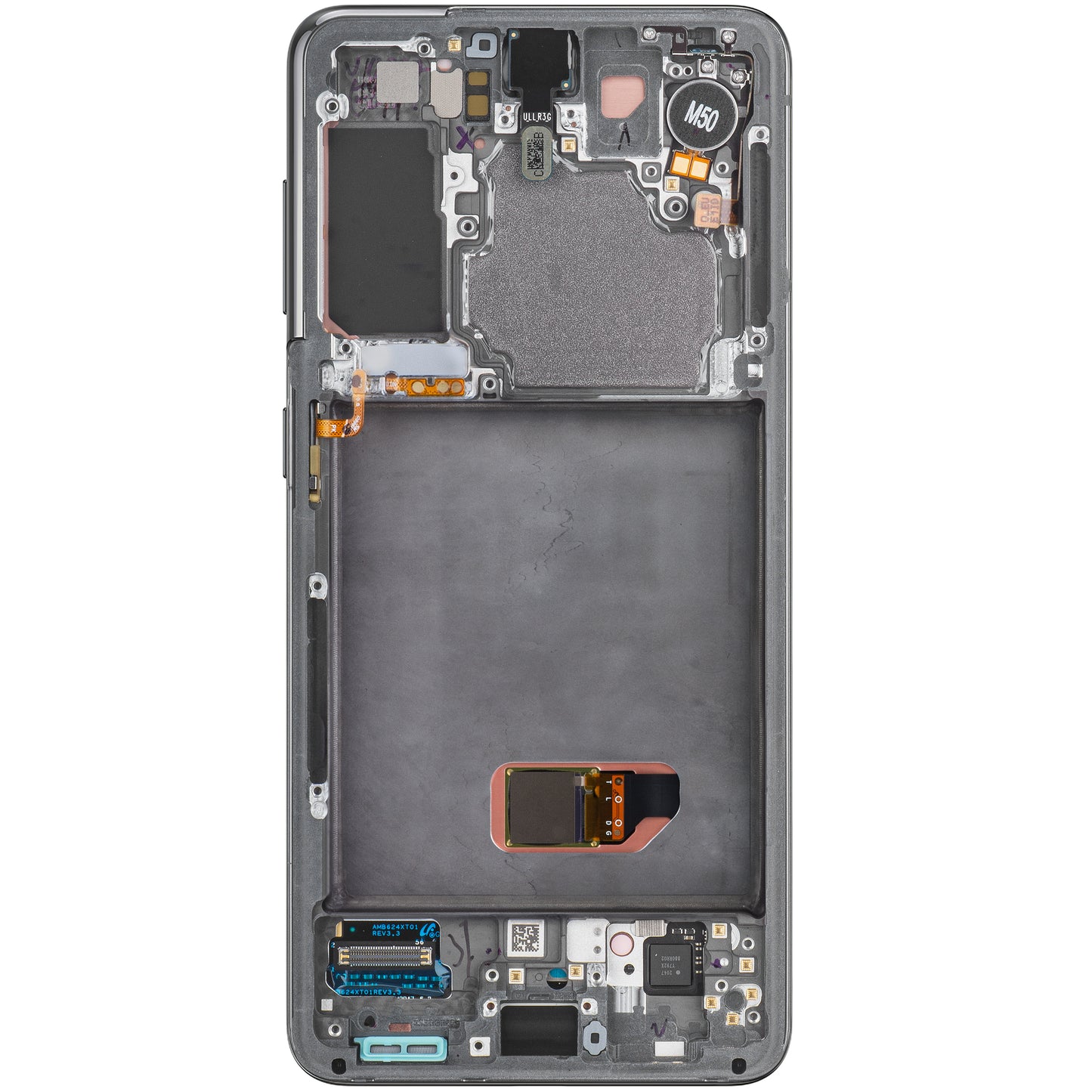 Ecrã tátil Samsung Galaxy S21 5G G991, com moldura, cinzento, Service Pack GH82-24544A