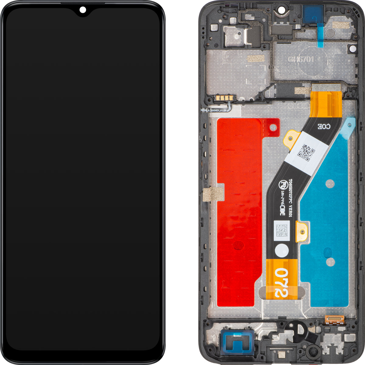 Ecrã tátil ZTE Blade A34 / Blade A54, com moldura, preto, Service Pack 80800518534