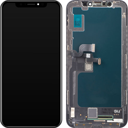 Ecrã tátil ZY para Apple iPhone X, com moldura, versão LCD In-Cell, preto