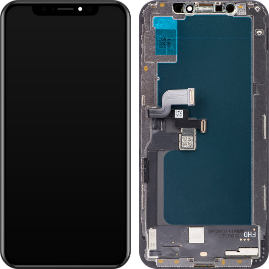 Ecrã tátil ZY para Apple iPhone XS, com moldura, versão LCD In-Cell, preto 