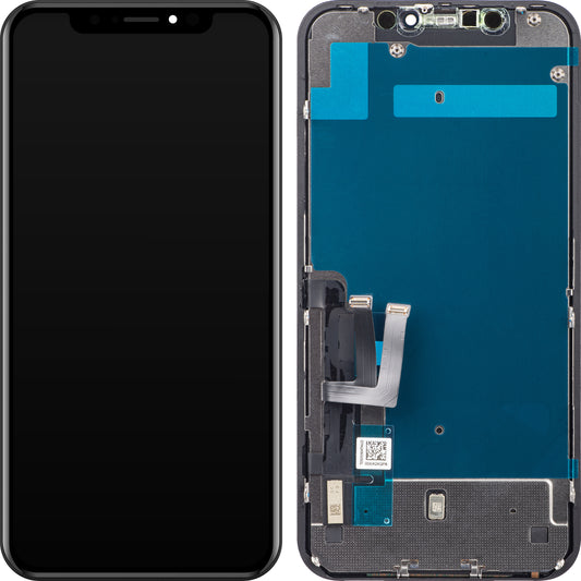 ZY Ecrã tátil para Apple iPhone 11, com moldura, LCD In-Cell IC móvel, preto 