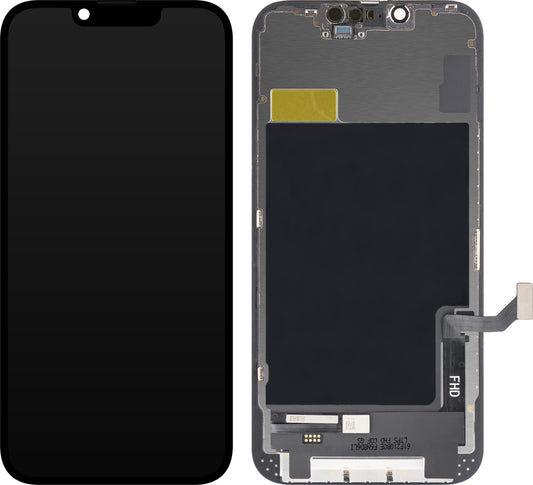 ZY Ecrã tátil para Apple iPhone 14, com moldura, LCD In-Cell IC móvel, preto 