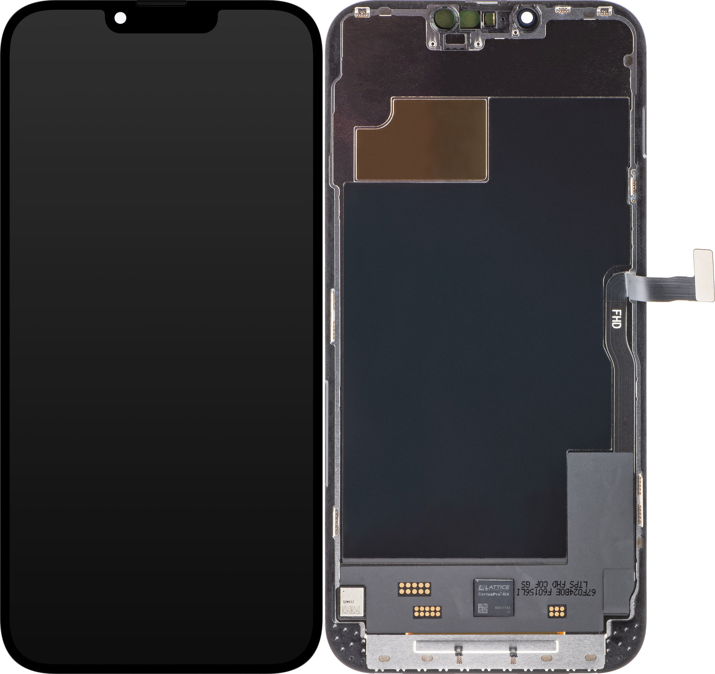 Ecrã tátil ZY para Apple iPhone 13 Pro Max, com moldura, versão LCD móvel In-Cell IC, preto