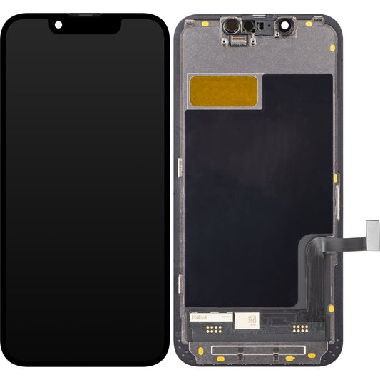 ZY Ecrã tátil para Apple iPhone 13 mini, com moldura, LCD In-Cell IC móvel, preto