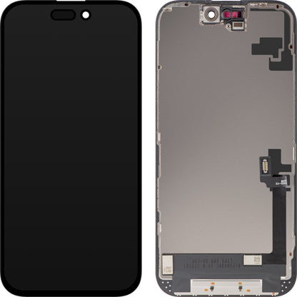 Display com Touchscreen ZY para Apple iPhone 16, com Moldura, Versão LCD In-Cell, Preto