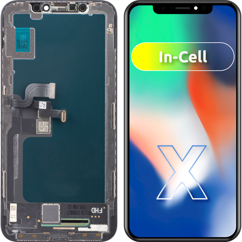 Ecrã tátil ZY para Apple iPhone X, com moldura, versão LCD In-Cell, preto