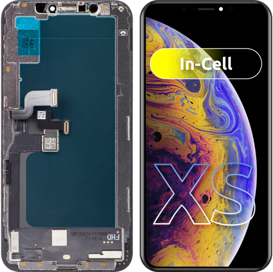 Ecrã tátil ZY para Apple iPhone XS, com moldura, versão LCD In-Cell, preto 