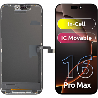 Display com Touchscreen ZY para Apple iPhone 16 Pro Max, com Moldura, Versão LCD In-Cell IC Móvel, Preto