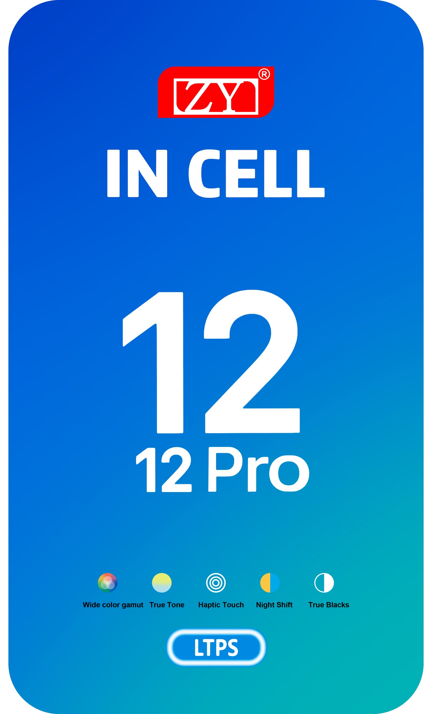 Ecrã tátil ZY para Apple iPhone 12 / 12 Pro, com moldura, versão LCD móvel In-Cell IC, preto