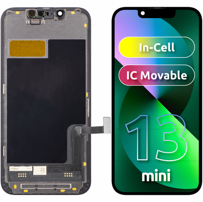 ZY Ecrã tátil para Apple iPhone 13 mini, com moldura, LCD In-Cell IC móvel, preto