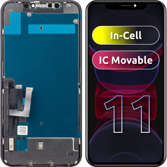 ZY Ecrã tátil para Apple iPhone 11, com moldura, LCD In-Cell IC móvel, preto 