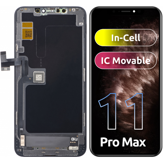 Ecrã tátil ZY para Apple iPhone 11 Pro Max, com moldura, versão LCD móvel In-Cell IC, preto 