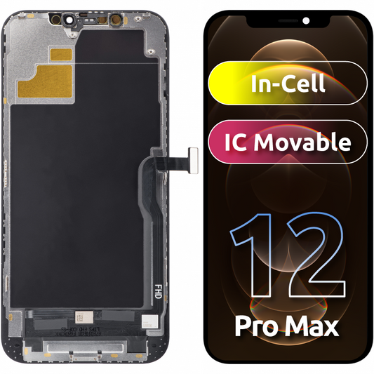 Ecrã tátil ZY para Apple iPhone 12 Pro Max, com moldura, versão LCD móvel In-Cell IC, preto 