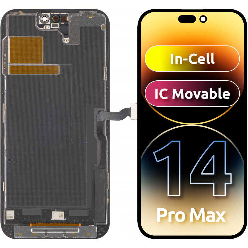Ecrã tátil ZY para Apple iPhone 14 Pro Max, com moldura, versão LCD móvel In-Cell IC, preto 