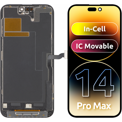 Ecrã tátil ZY para Apple iPhone 14 Pro Max, com moldura, versão LCD móvel In-Cell IC, preto 