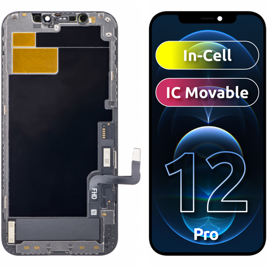 Ecrã tátil ZY para Apple iPhone 12 / 12 Pro, com moldura, versão LCD móvel In-Cell IC, preto