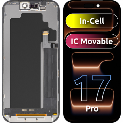 Display com Touchscreen ZY para Apple iPhone 17 Pro, com Moldura, Versão LCD In-Cell IC Móvel, Preto